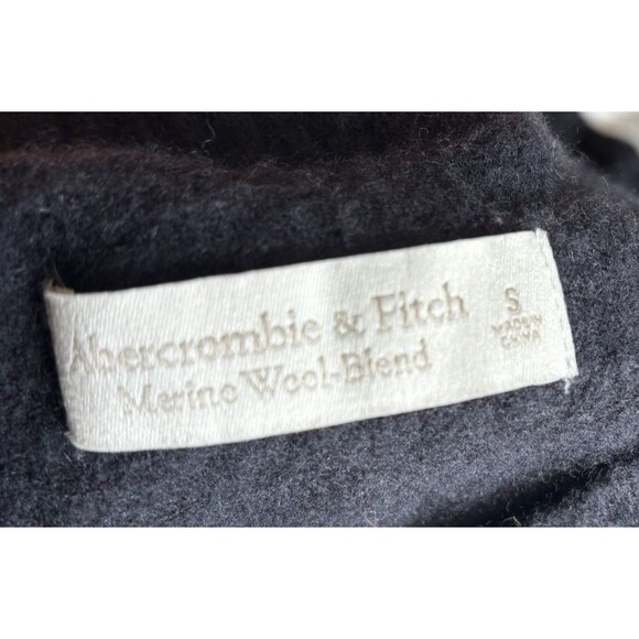 Abercrombie & Fitch Merino Wool Cropped Pullover Preppy Sweater Women's S, Navy - Picture 4 of 9